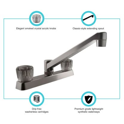 DURA FAUCET TWO     W/SMOKED  SBSN - DFPK600SSN