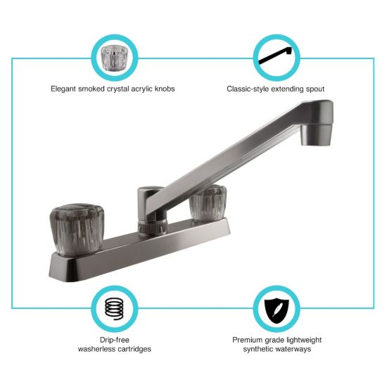 DURA FAUCET TWO     W/SMOKED  SBSN - DFPK600SSN