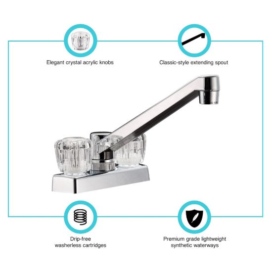 DURA FAUCET TWO HANDLE 4' KITCHEN/BAR FAUCET - DFPK640ACP