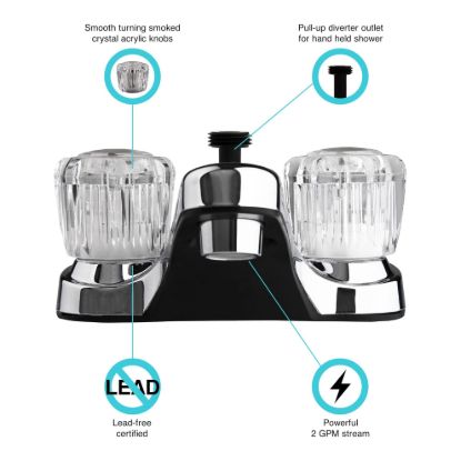DURA FAUCET LAV  W/ DIVERTERCRM POL - DFPL720ACP