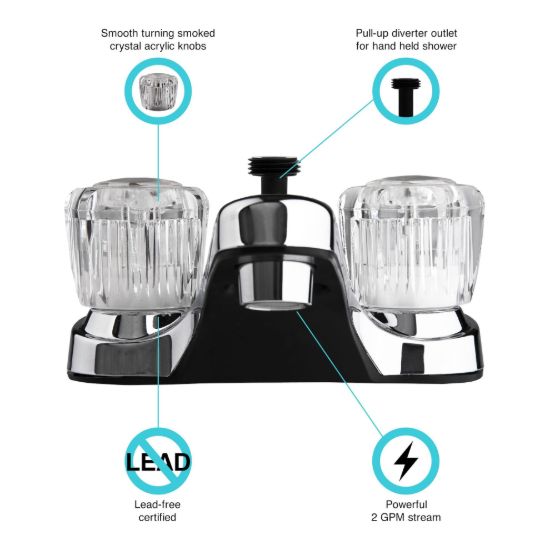 DURA FAUCET LAV  W/ DIVERTERCRM POL - DFPL720ACP
