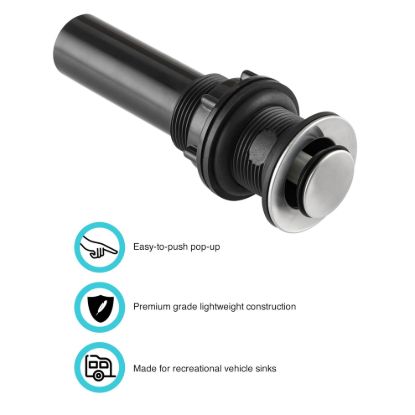 DURA FAUCET RV LAV SINK POP-UP NO OVERFLOW - DFPU202SN