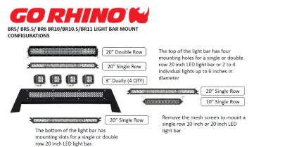 GO RHINO BR5.5 LIGHT MOUNT BAR - 26573T