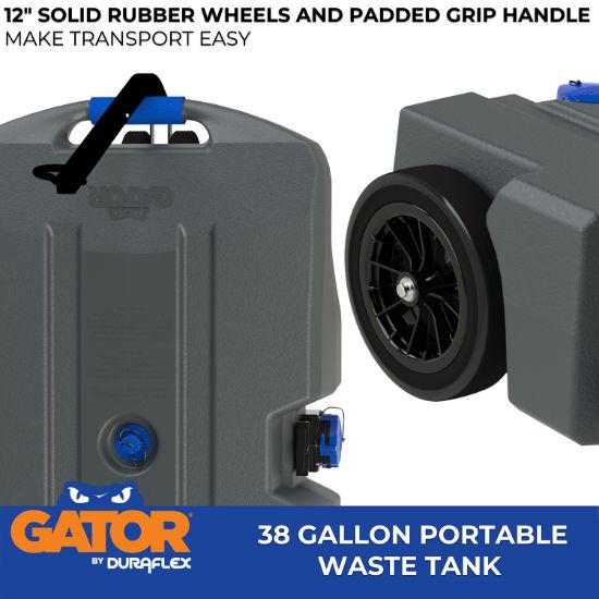 DURAFLEX GATOR WASTE TANK 38 GAL 4 WHEEL - 21904G