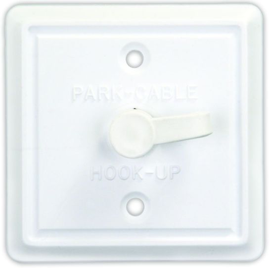 JR PRODUCTS SQUARE CABLE TV PLATE  PW - 47795
