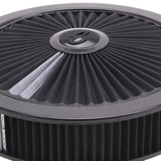 EDELBROCK A/C 14' ROUND CHROME/BLCK - 43662