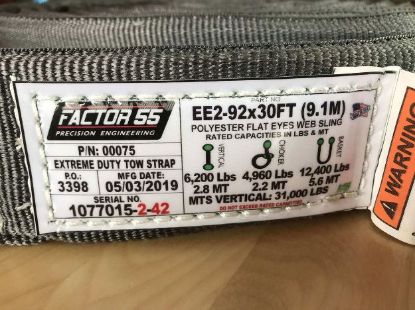 FACTOR 55 EXTREME DUTY TOW STRAP 30' X 2' - 00075