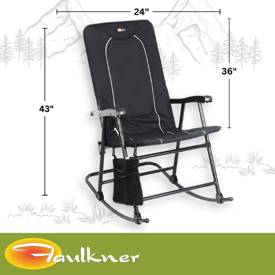 FAULKNER DAKOTA FLDG RKG CHAIR BLK/BLK - 49597H