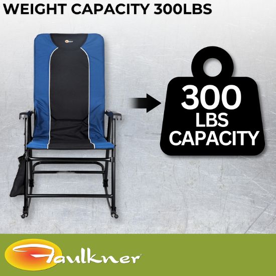 FAULKNER DAKOTA FLDG RKG CHAIR BLU/BLK - 49598H