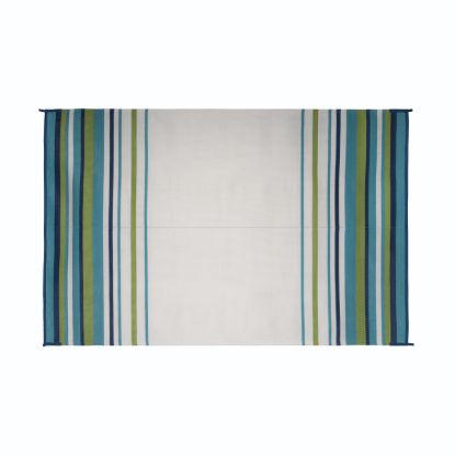 FAULKNER MAT STRIPED 8X20 AQUA/NAVY/LIME/WHT - 68679