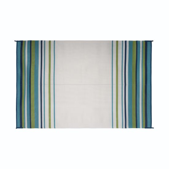 FAULKNER MAT STRIPED 8X20 AQUA/NAVY/LIME/WHT - 68679