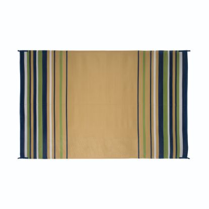 FAULKNER MAT STRIPED 9X12 NAVY/WHT/LIME/BGE - 68790
