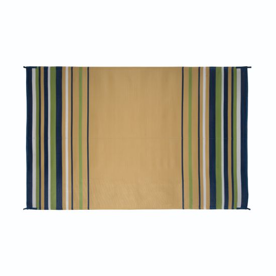 FAULKNER MAT STRIPED 9X12 NAVY/WHT/LIME/BGE - 68790