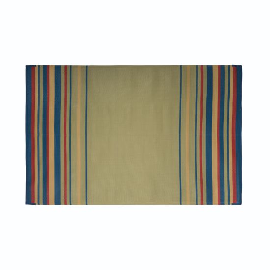FAULKNER MAT STRIPED 9X12 BLUE/BRICK/BGE/GRN - 68845
