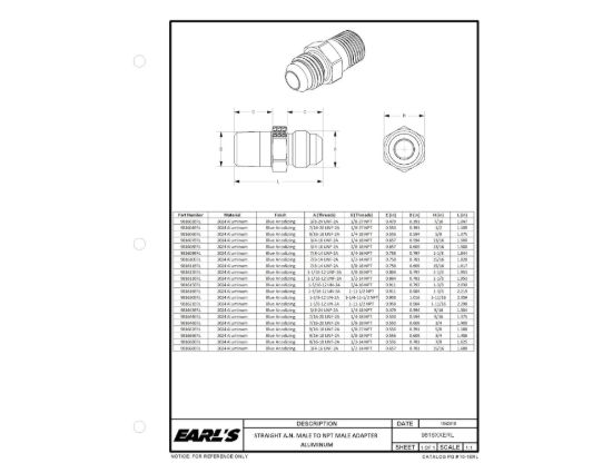 EARL'S ST #8 TO 3/8 NPT ADPTR EA - 981608