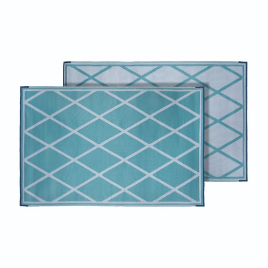 FAULKNER MAT DIAMOND 8X20 TURQUOISE/WHITE - 68903