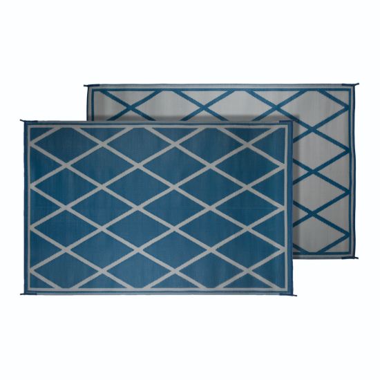 FAULKNER MAT DIAMOND 8X20 BLUE/IVORY - 68919
