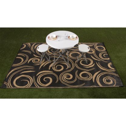 FAULKNER MAT SWIRL 9X12 BLACK/BEIGE - 68946