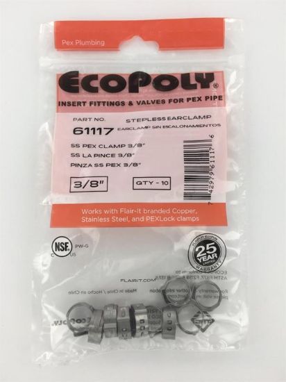 ELKHART SUPP PEX SS CLAMPS 3/8'     10 - 61117