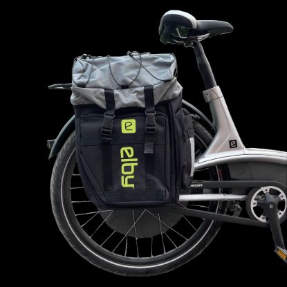 ELBY BIKES PANNIER BAG BLACK W/PISTACHIO LOGO - E08157