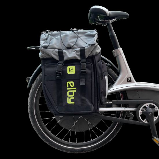 ELBY BIKES PANNIER BAG BLACK W/PISTACHIO LOGO - E08157