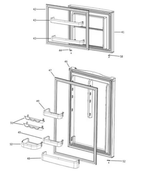 GE APPLIANCE GPV10 STAINLESS REFRIGERATOR DOOR - WR78X32432