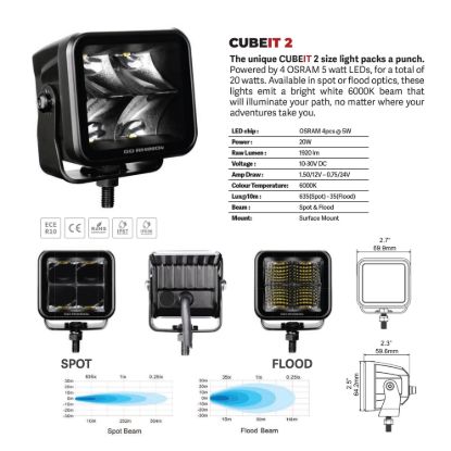GO RHINO BLACK OUT SERIES LIGHTS - PAIR OF 3 - 0200321SCS