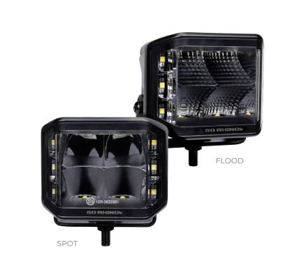 GO RHINO BLACK OUT SERIES LIGHTS - PAIR OF 4 - 0700321FCS