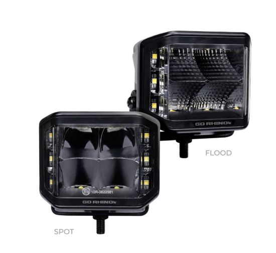 GO RHINO BLACK OUT SERIES LIGHTS - PAIR OF 4 - 0700321FCS