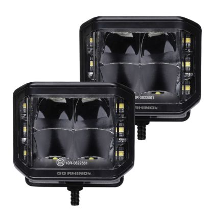 GO RHINO BLACK OUT SERIES LIGHTS - PAIR OF 4 - 0700321SCS