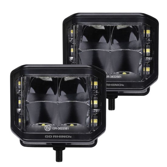 GO RHINO BLACK OUT SERIES LIGHTS - PAIR OF 4 - 0700321SCS