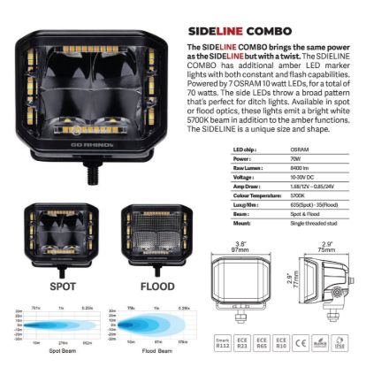 GO RHINO BLACK OUT COMBO SERIES LIGHTS - PAI - 0700322FCS