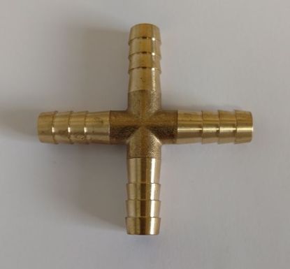 HELIX RACING BRASS BARB CROSS  4-WAY3/8'(9.5MM) - 533440