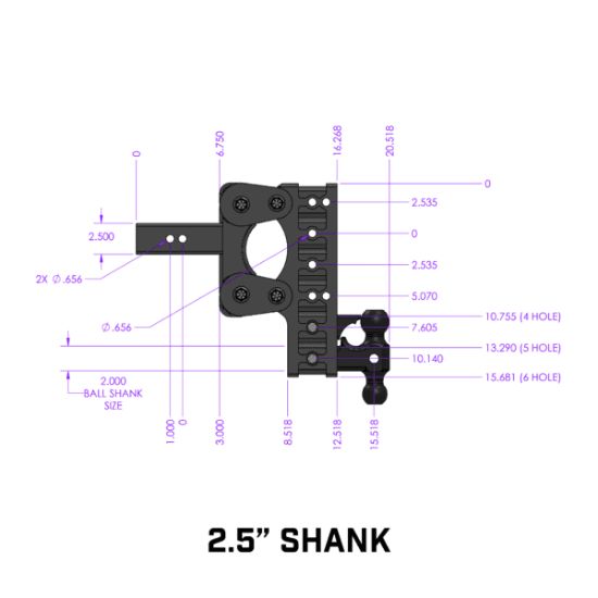 GEN-Y HITCH THE BOSS TORSION-FLEX 2.5' SHANK 7. - GH1125