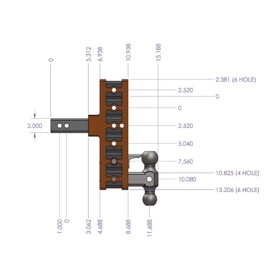 GEN-Y HITCH MEGA-DUTY 2' SHANK 10' DROP 1.5K TW - GH325