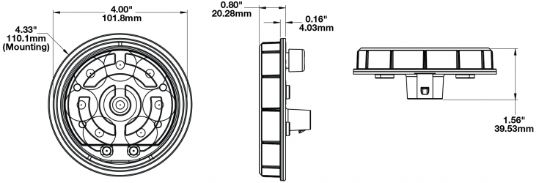 JW SPEAKER 234 TURN 12/24V 4' RND DOT - 0347871