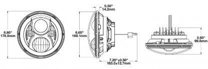 JW SPEAKER 8700 EV2-S 12/24V DOT HEADLAMP CHR - 0554961