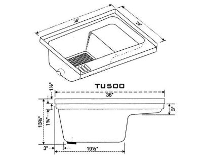 ICON TUB RH DRAIN COLONIAL WHITE TU500 - 00475