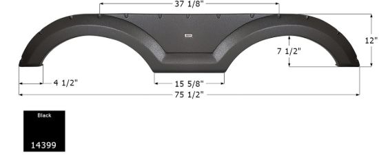 ICON COACHMEN TANDEM FENDER FS4271 BLACK - 14399