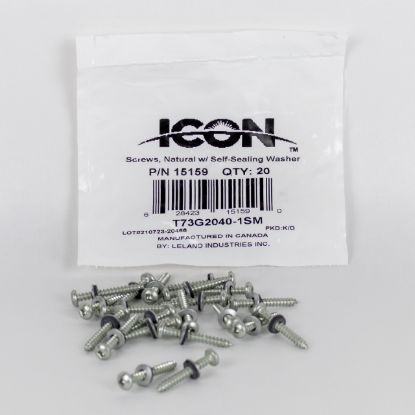 ICON SCREWS  QTY 20  NATURAL  W/ SELF-SE - 15159