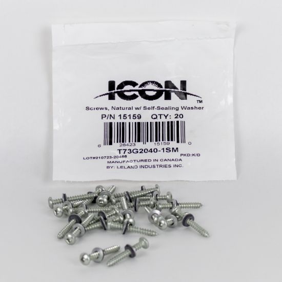 ICON SCREWS  QTY 20  NATURAL  W/ SELF-SE - 15159
