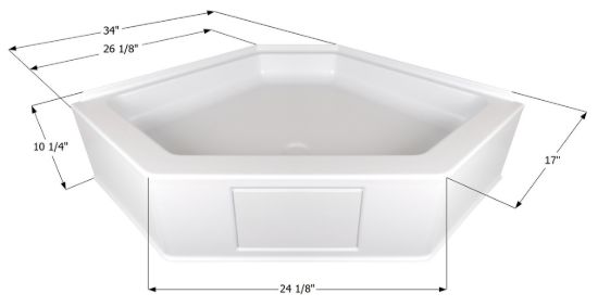 ICON SHOWER PAN  NSB3434-PW - 15233