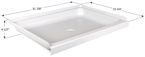 ICON SHOWER PAN  SP2432-PW  CENTER DRAIN - 15236