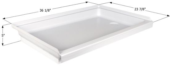 ICON SHOWER PAN  SP2436RH-PW  RH DRAIN - 15241