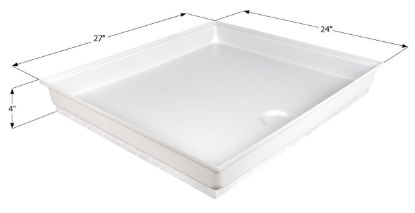 ICON SHOWER PAN  SP 100-PW  CENTER DRAIN - 15962