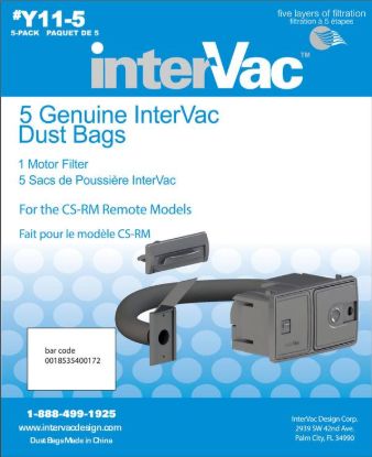 INTERVAC VAC Y11-5 DUST BAGS FOR CS-RM AND CS-9. - Y115