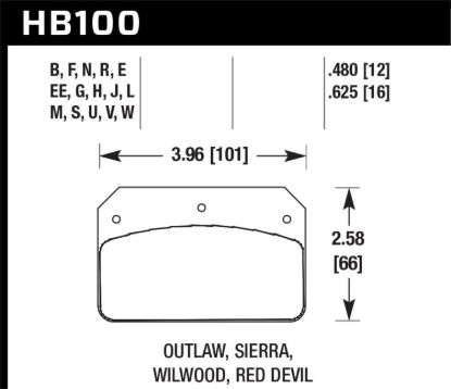 HAWK BRAKE PADS DTC-30 - HB100W480