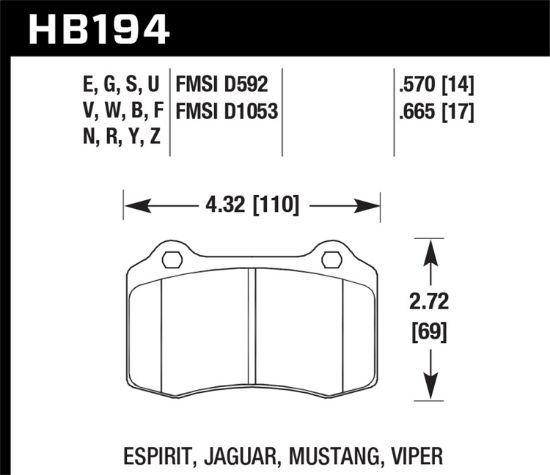 HAWK BRAKE PADS - HB194B570