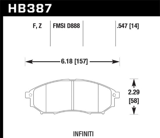 HAWK BRAKE PADS PERF. CERAMIC - HB387Z547