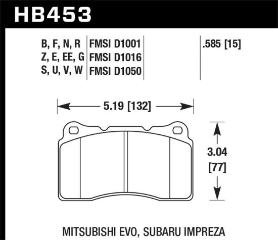 HAWK PAD HP+ALFA/ROMEO/CAD/MIT - HB453N585